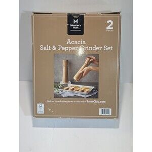 Member’s Mark Acacia Wood Salt & Pepper Grinder Set 11” Ceramic Mills Refillable